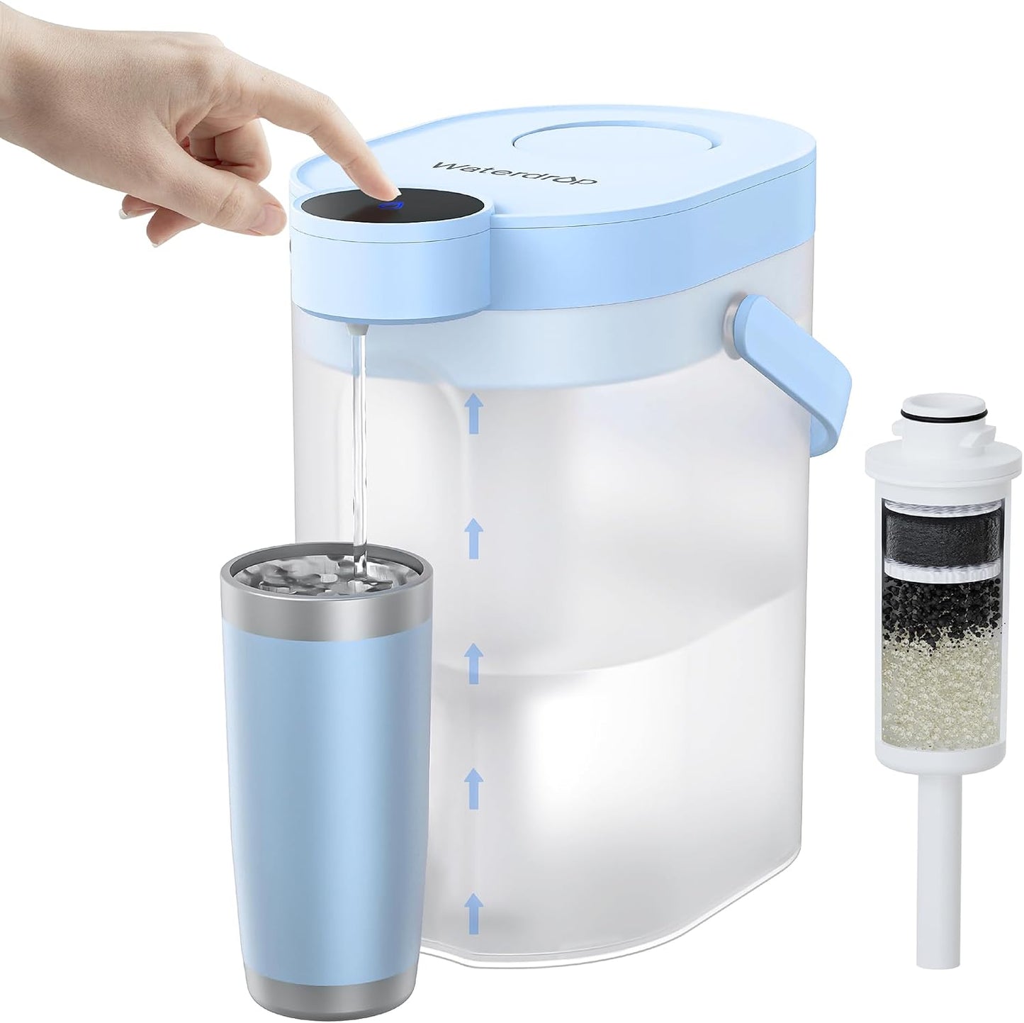 Waterdrop ED06B - Jarra eléctrica con filtro de agua, capacidad de...