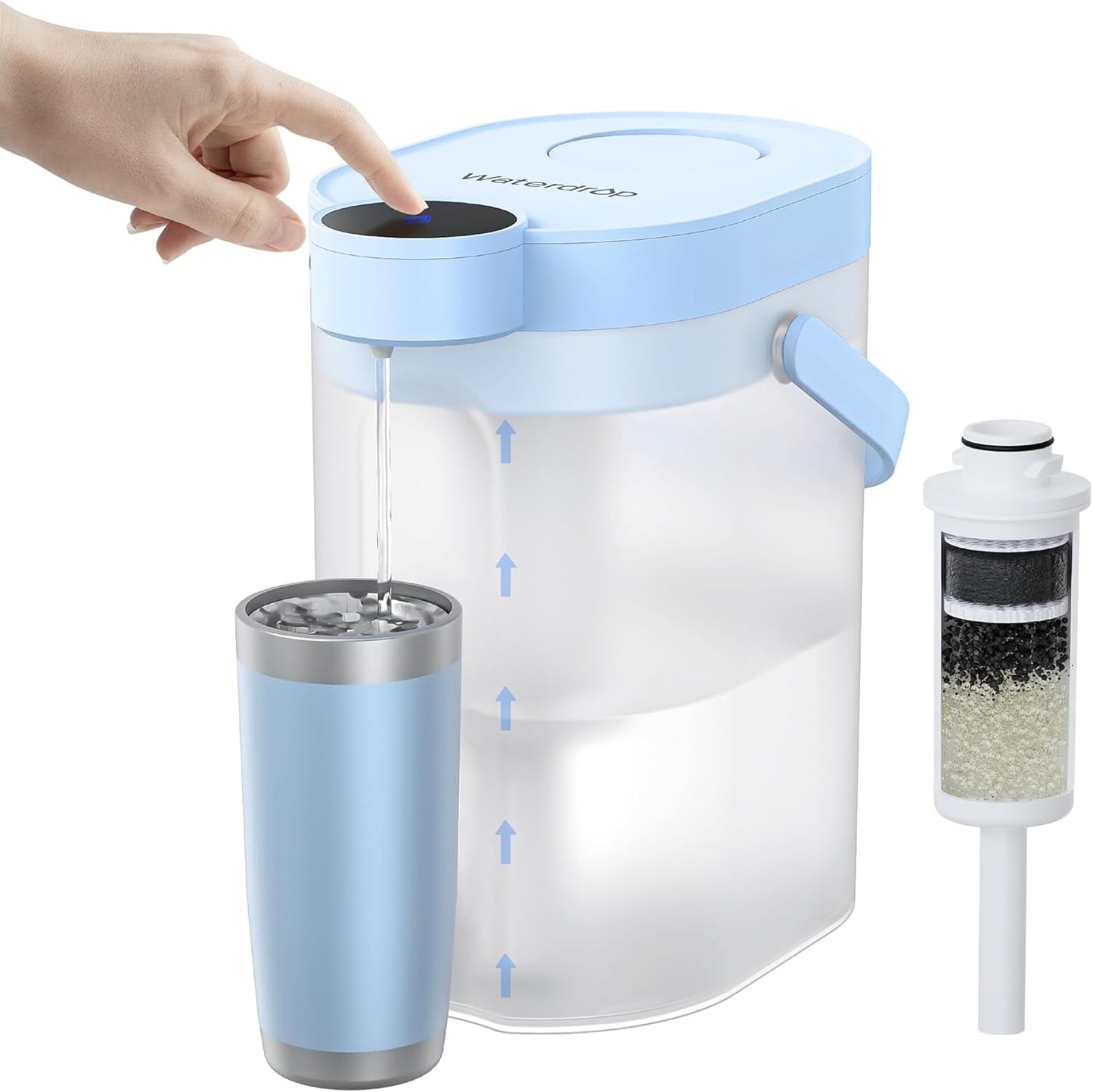 Waterdrop FreshTaste - Jarra eléctrica con filtro de agua, dispensa...
