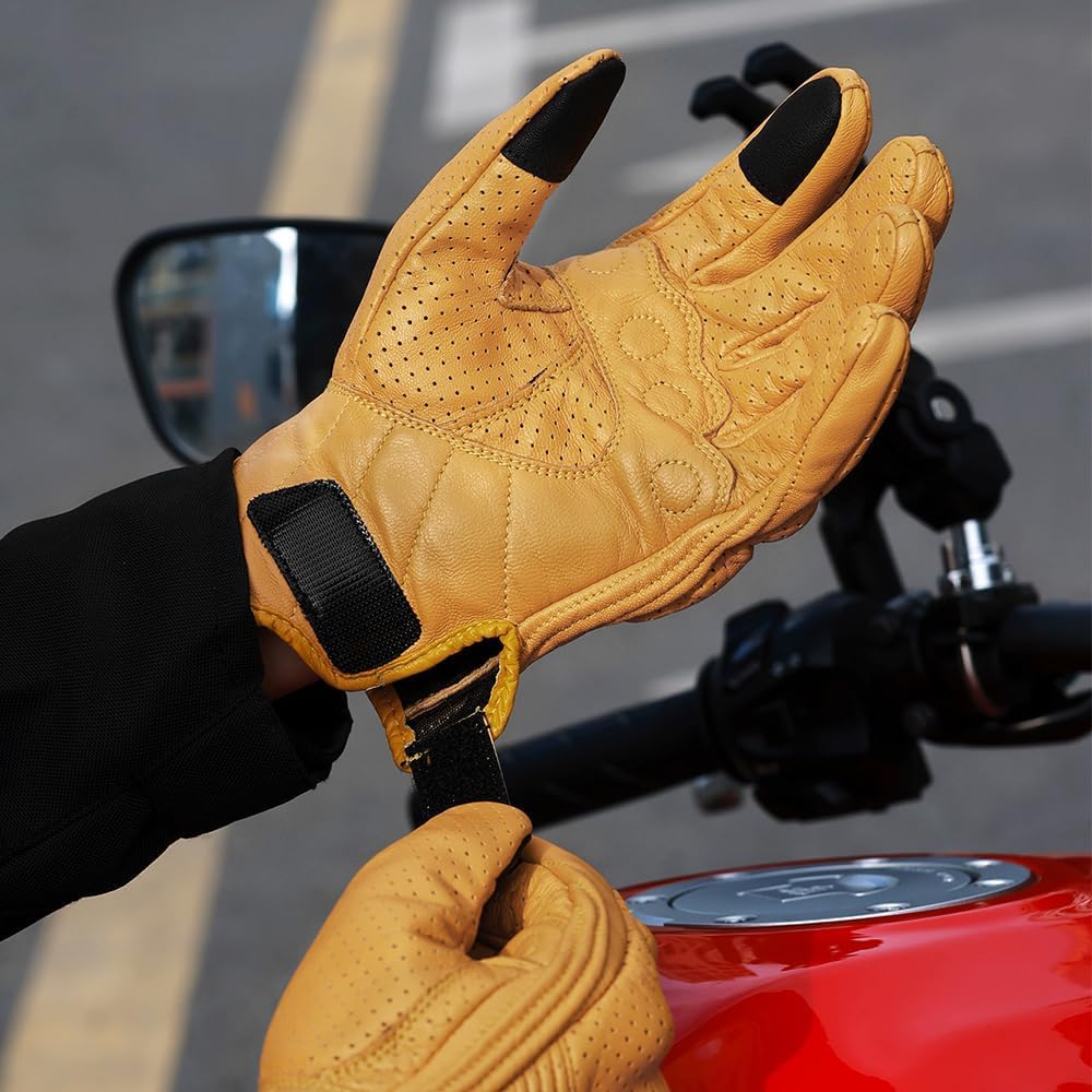 Guantes de motocicleta para hombre, protección táctil y nudillos, g...