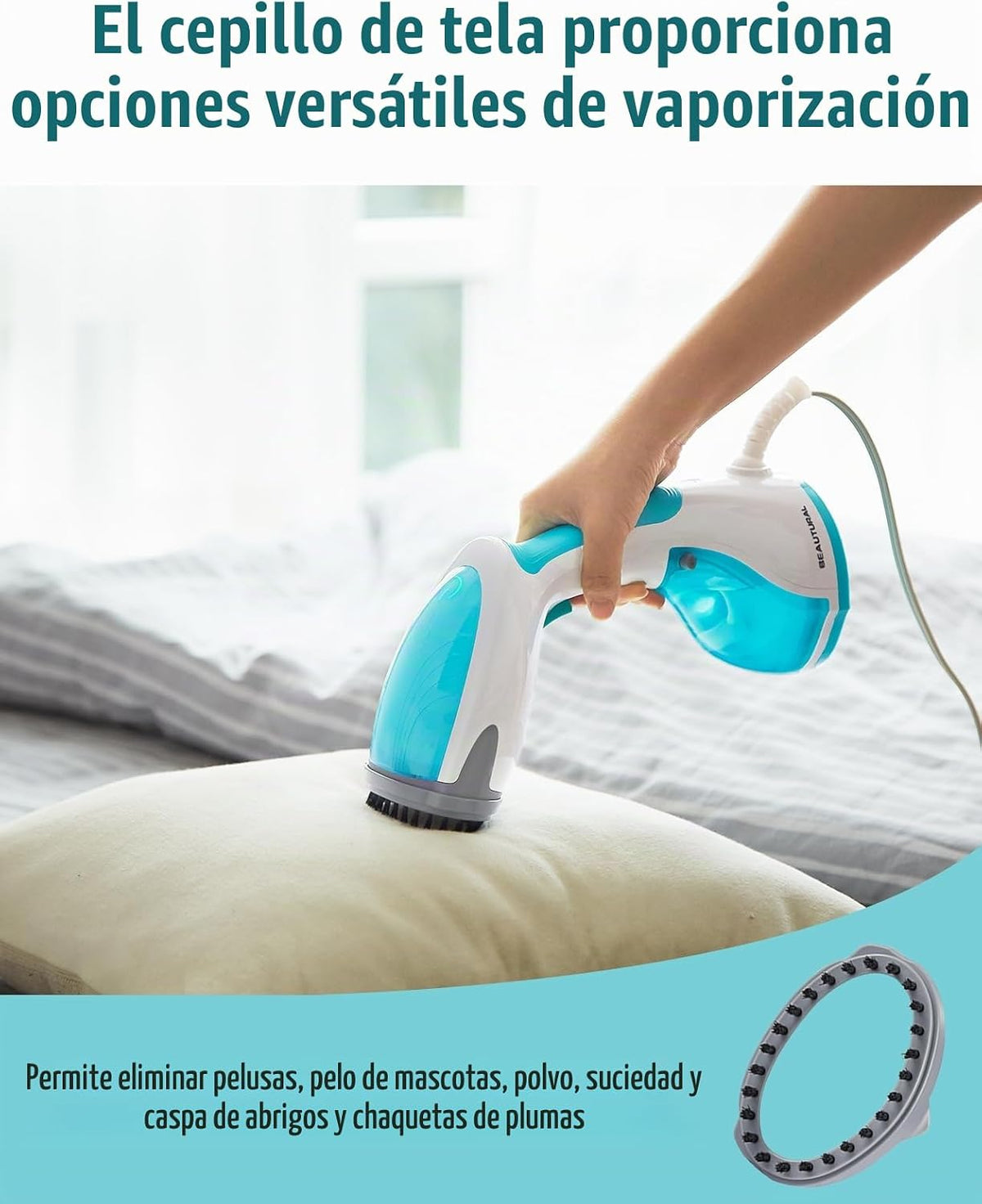 Beautural vaporizador portátil para tela, para el hogar y para viaj...