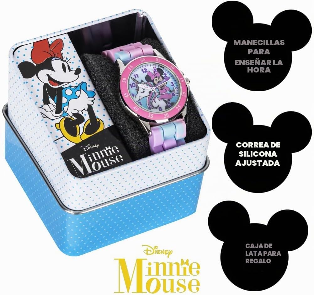 Reloj Minnie Mouse Time Teacher para niñas - Reloj analógico de apr...
