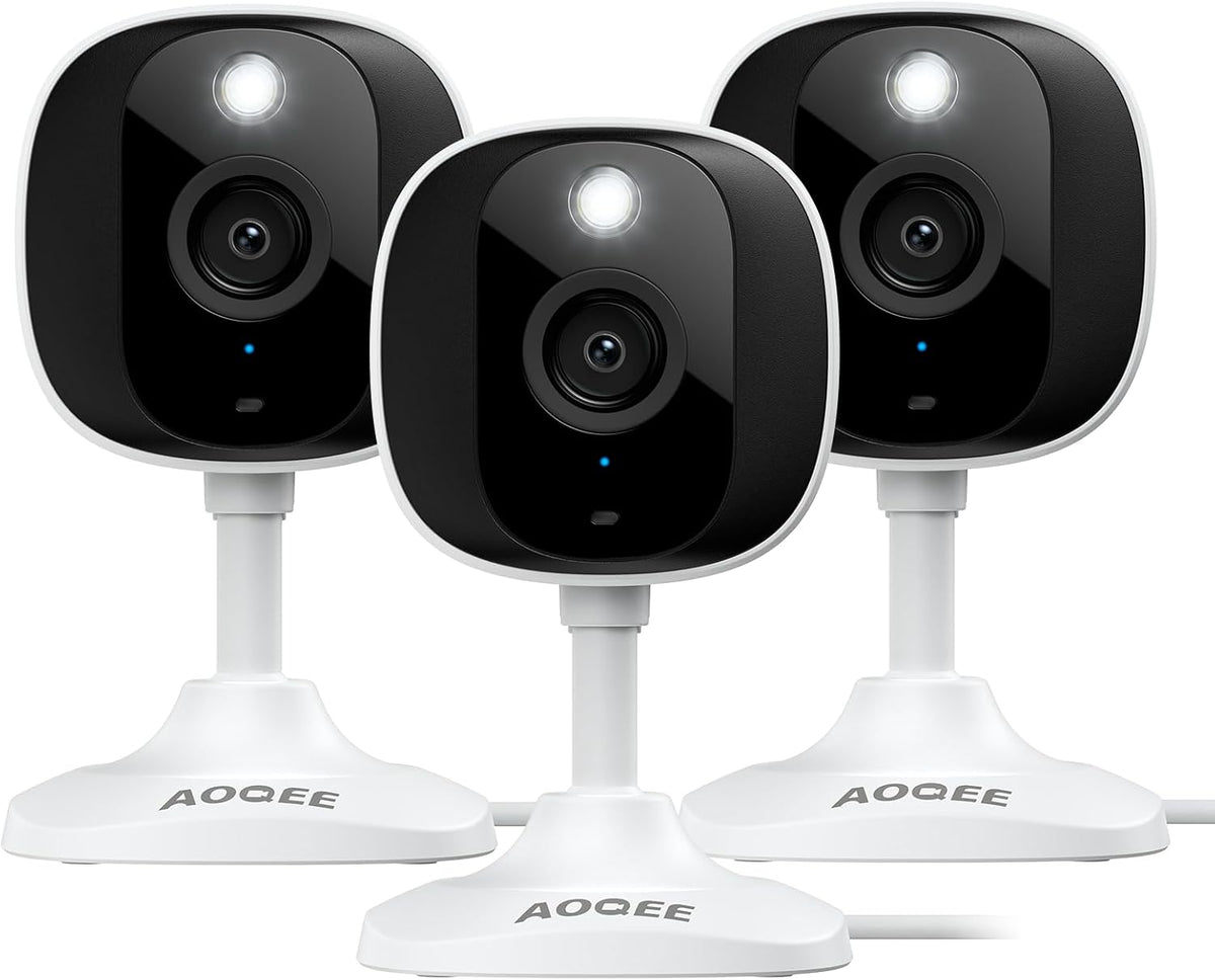 AOQEE - Cámara de seguridad 2K para interior\/exterior, visión de c...