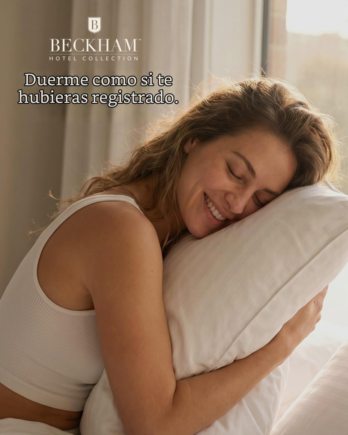 Beckham Hotel Collection Juego de 2 almohadas de cama tamaño King,...