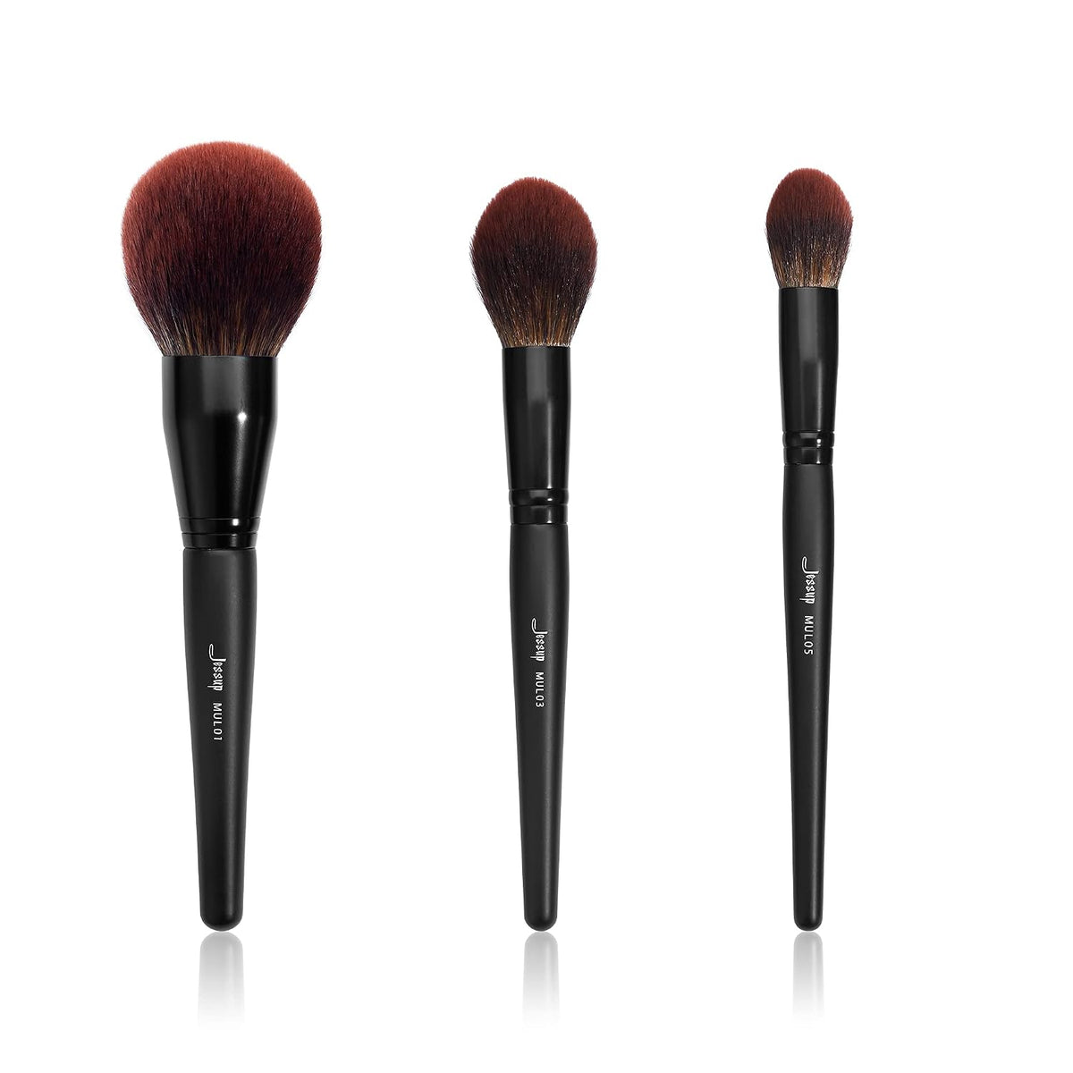 Jessup Pinceles de maquillaje facial grande, 3 piezas, cepillo de r...