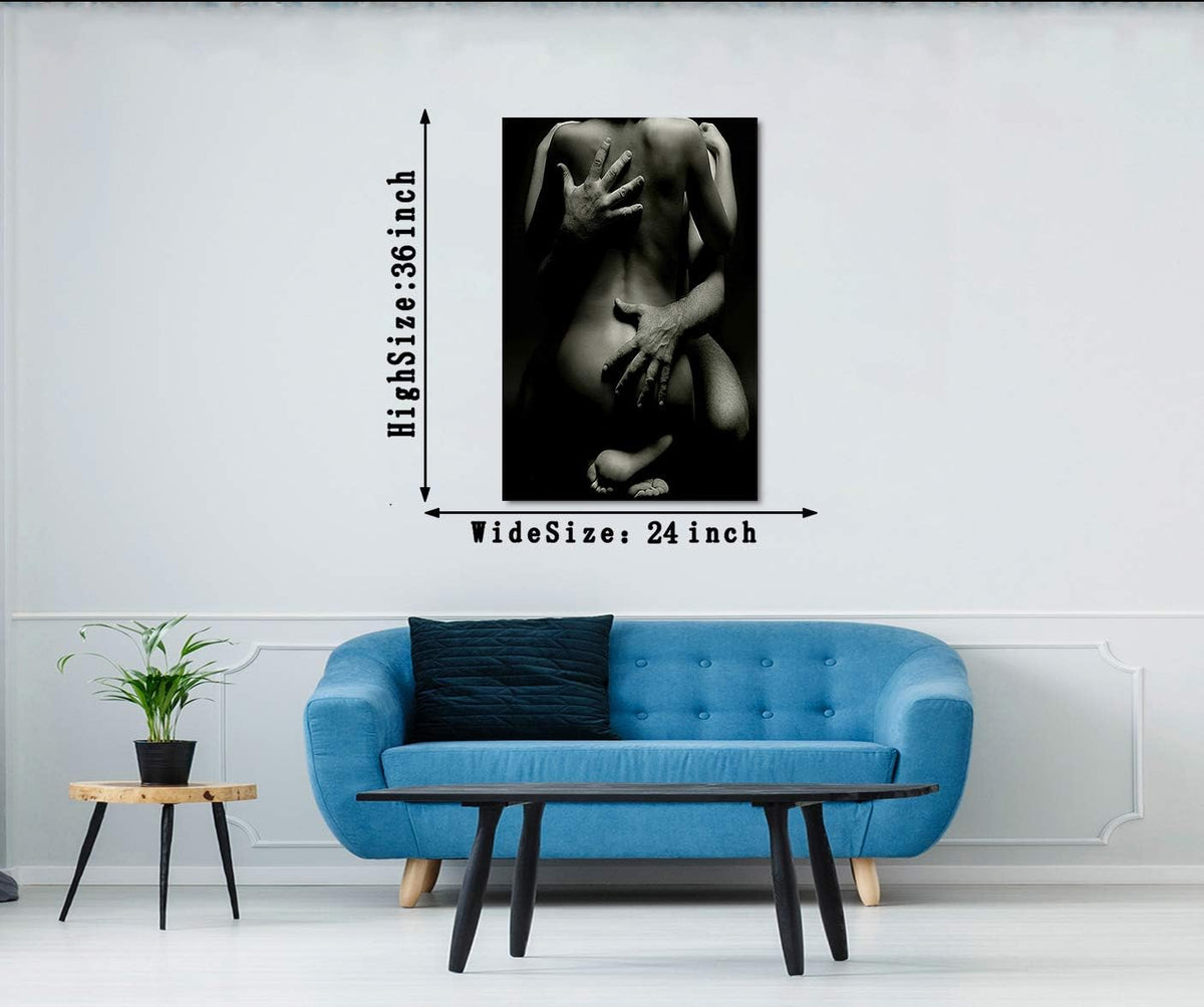 MAMAGO Arte de pared sexy en blanco y negro, lienzo abstracto de ho...