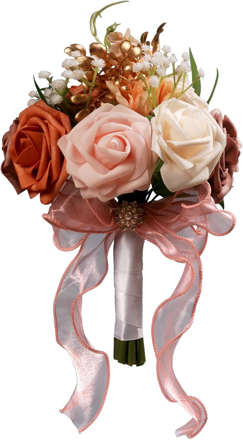 Ramos artificiales para novia y dama de honor, flor nupcial para bo...