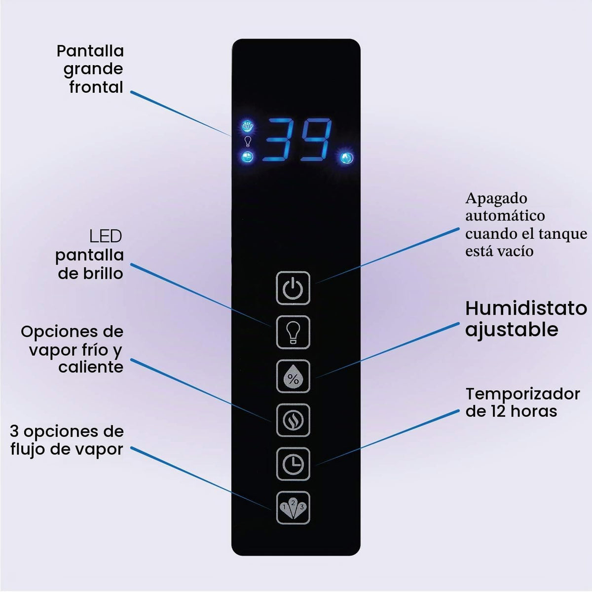 Lasko Humidificador de niebla caliente y fría UH300 con humidistato...