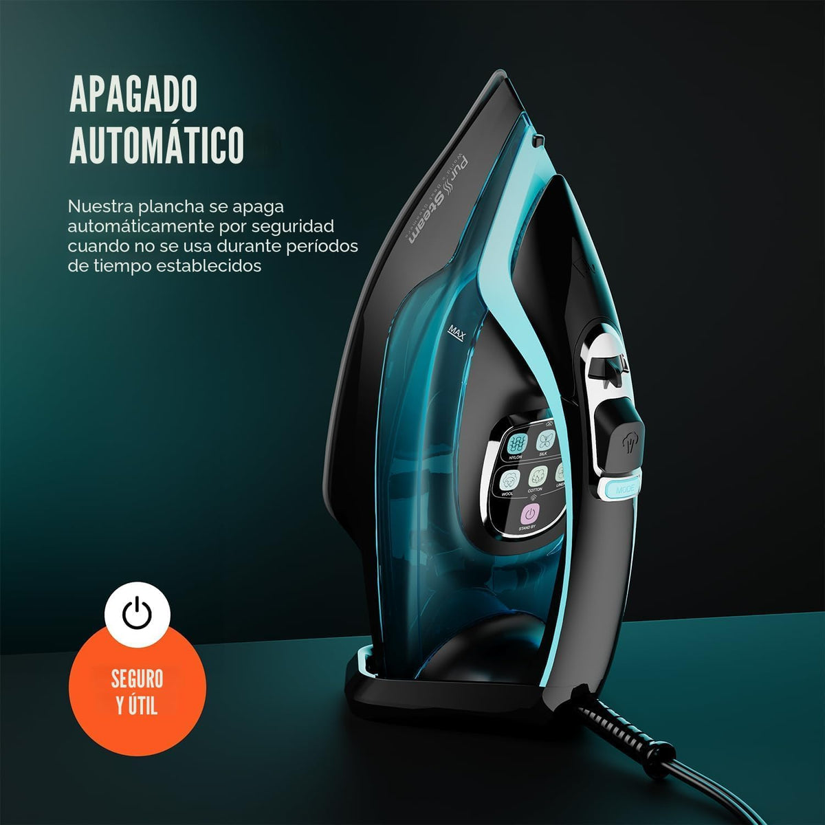 PurSteam SteamTech Elite - Plancha de vapor de 1750 W, control digi...