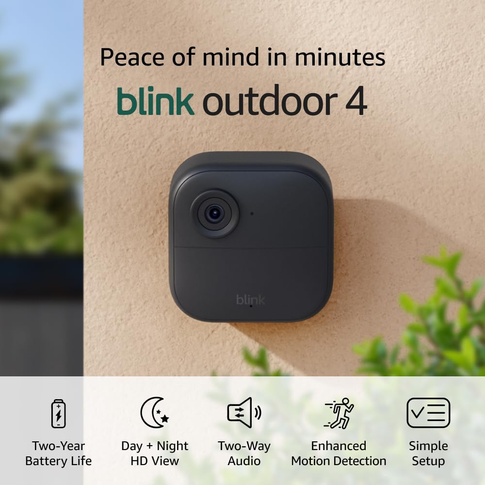 Blink Outdoor 4: Cámara de seguridad inteligente inalámbrica, dos a...