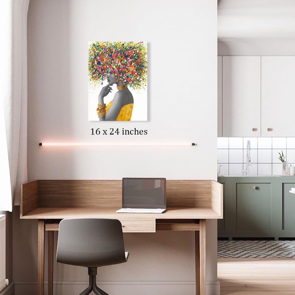 Arte de pared afroamericano, pinturas artísticas negras para pared,...