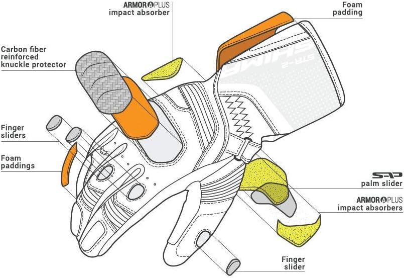 Guantes de motociclista SHIMA STR-2 para hombres, de cuero, ventila...