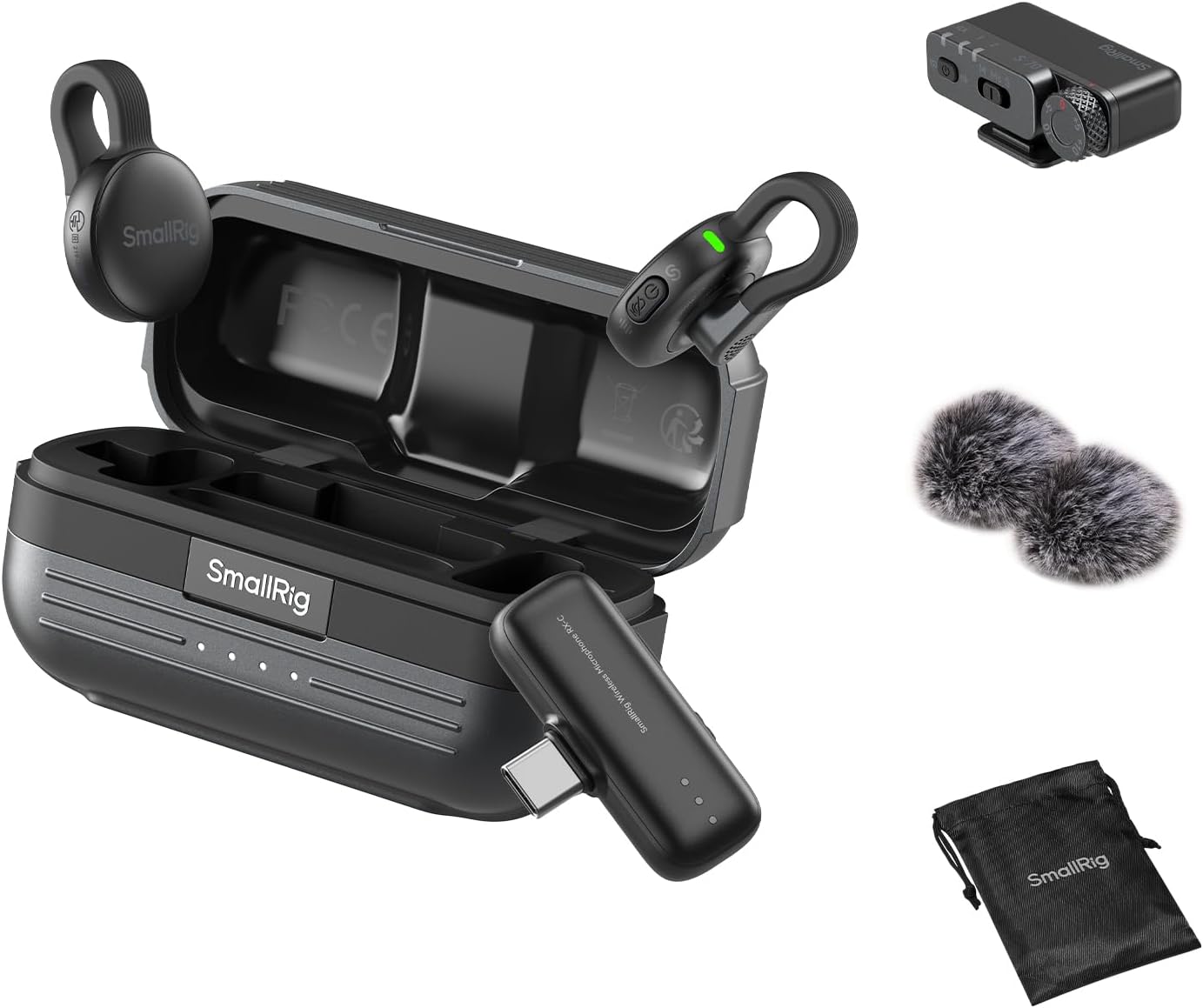 Micrófono inalámbrico SmallRig S70 (2 TX + 2 RX + estuche de carga)...
