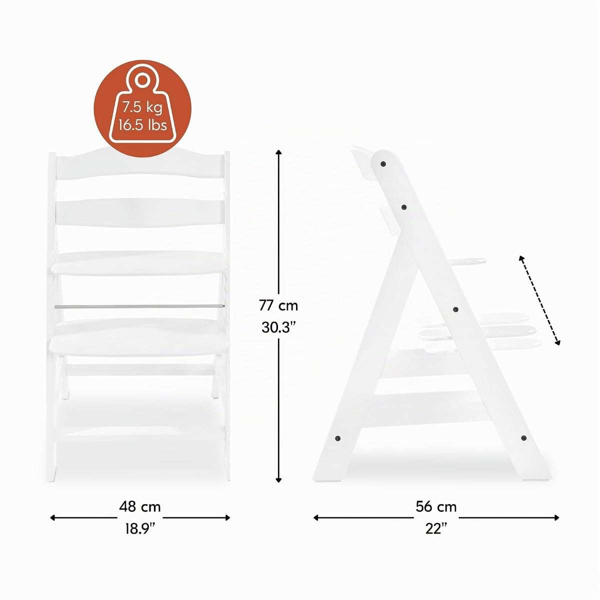 hauck Alpha+ Grow Along Silla Alta Booster Ajustable de Madera, Mad...