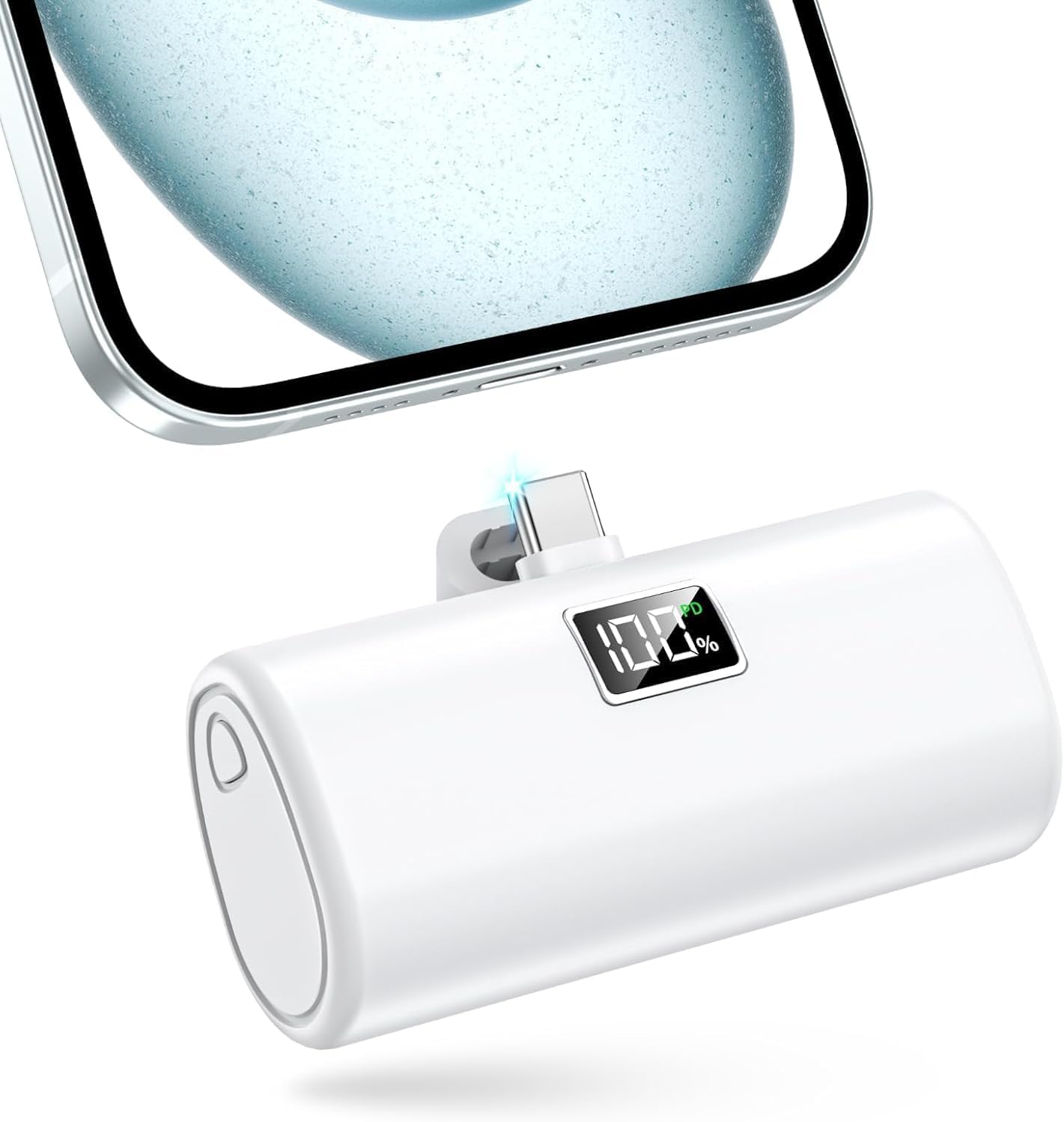 Cargador portátil USB C carga rápida mini banco de energía para iPh...
