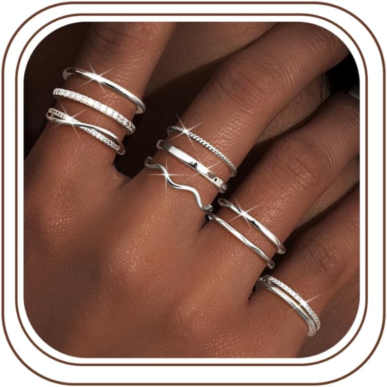 Anillos de oro apilables de Tungary para mujer, no se deslustran, a...