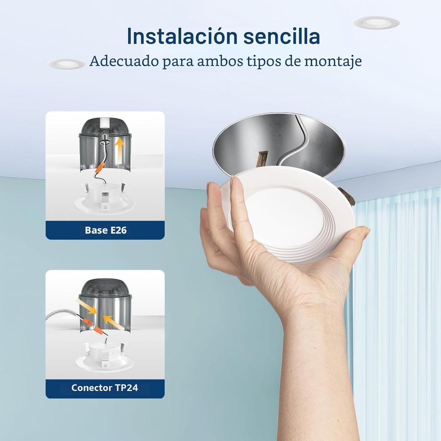 Amico Paquete de 24 Luces LED Empotradas de 4 pulgadas 5CCT, Regula...