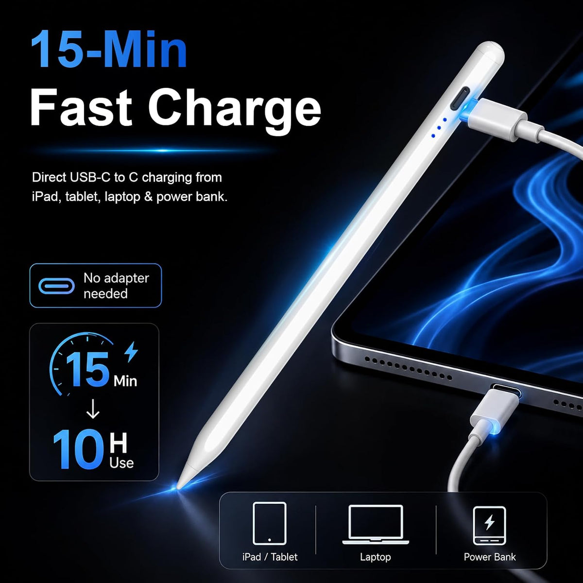 HATOKU Lápiz Stylus para iPad 2018-2025, lápiz magnético de carga r...