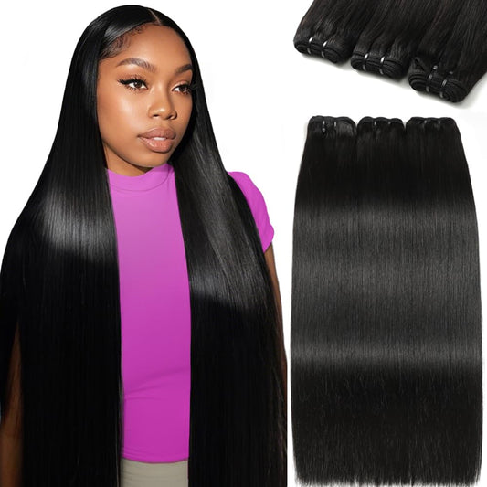 12A paquetes de cabello humano 20 22 24 pulgadas recto 3 paquetes a...