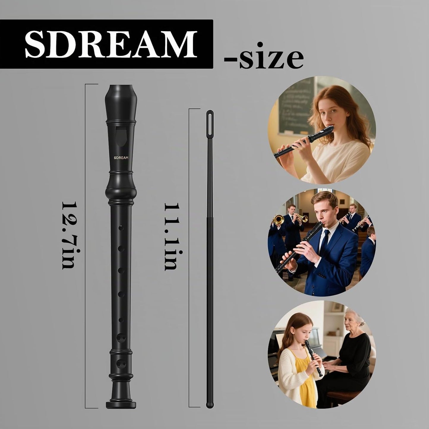 SDREAM Instrumento de grabadora soprano para niños principiantes y...