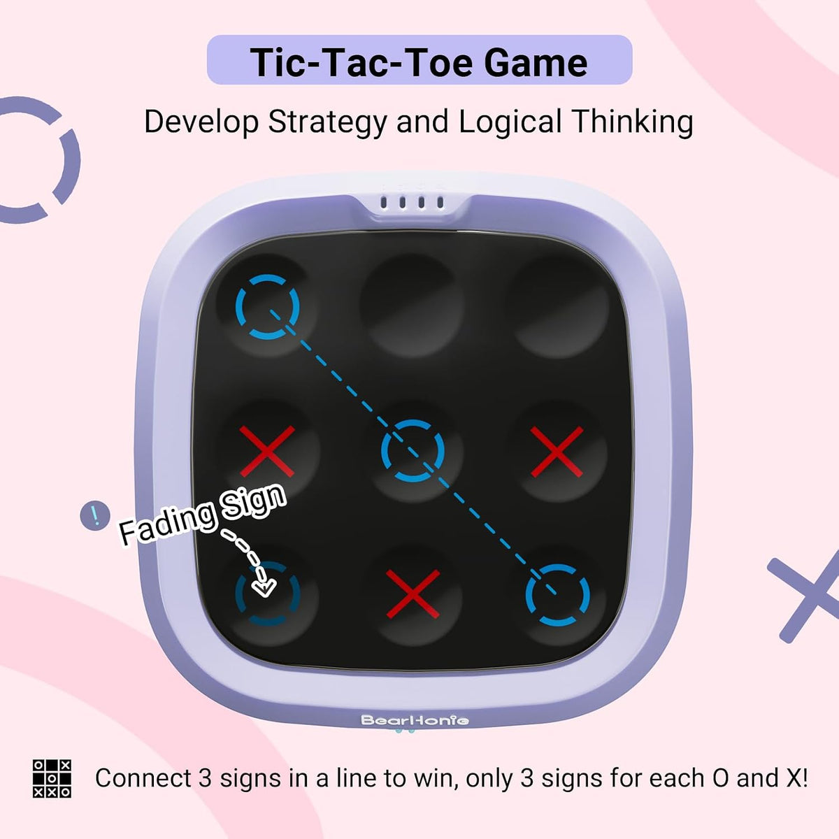 BearHonie Tic Tac Toe - Juego de rompecabezas electrónico portátil...