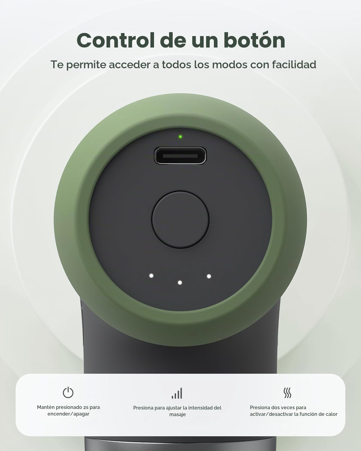 RENPHO Mini pistola de masaje térmico con calor, carcasa de silicon...