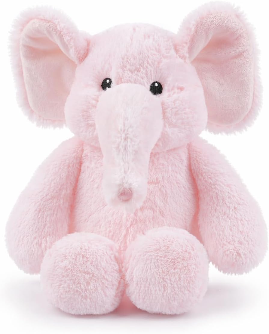 WEIGEDU Juguete de peluche de elefante rosa, 15,7 pulgadas | Orejas...