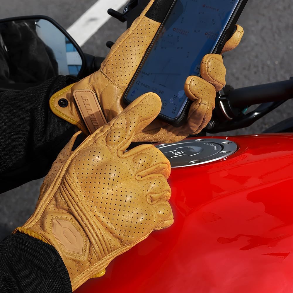 Guantes de motocicleta para hombre, protección táctil y nudillos, g...