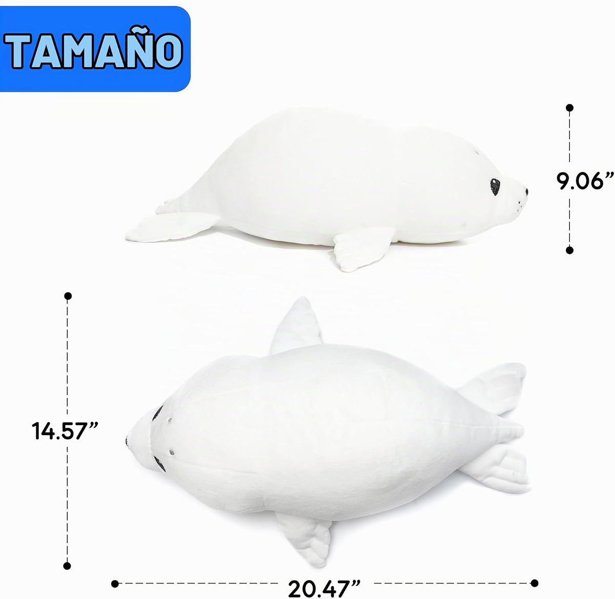 WEIGEDU - Almohada de peluche con sello de bebé, color blanco, 20 p...