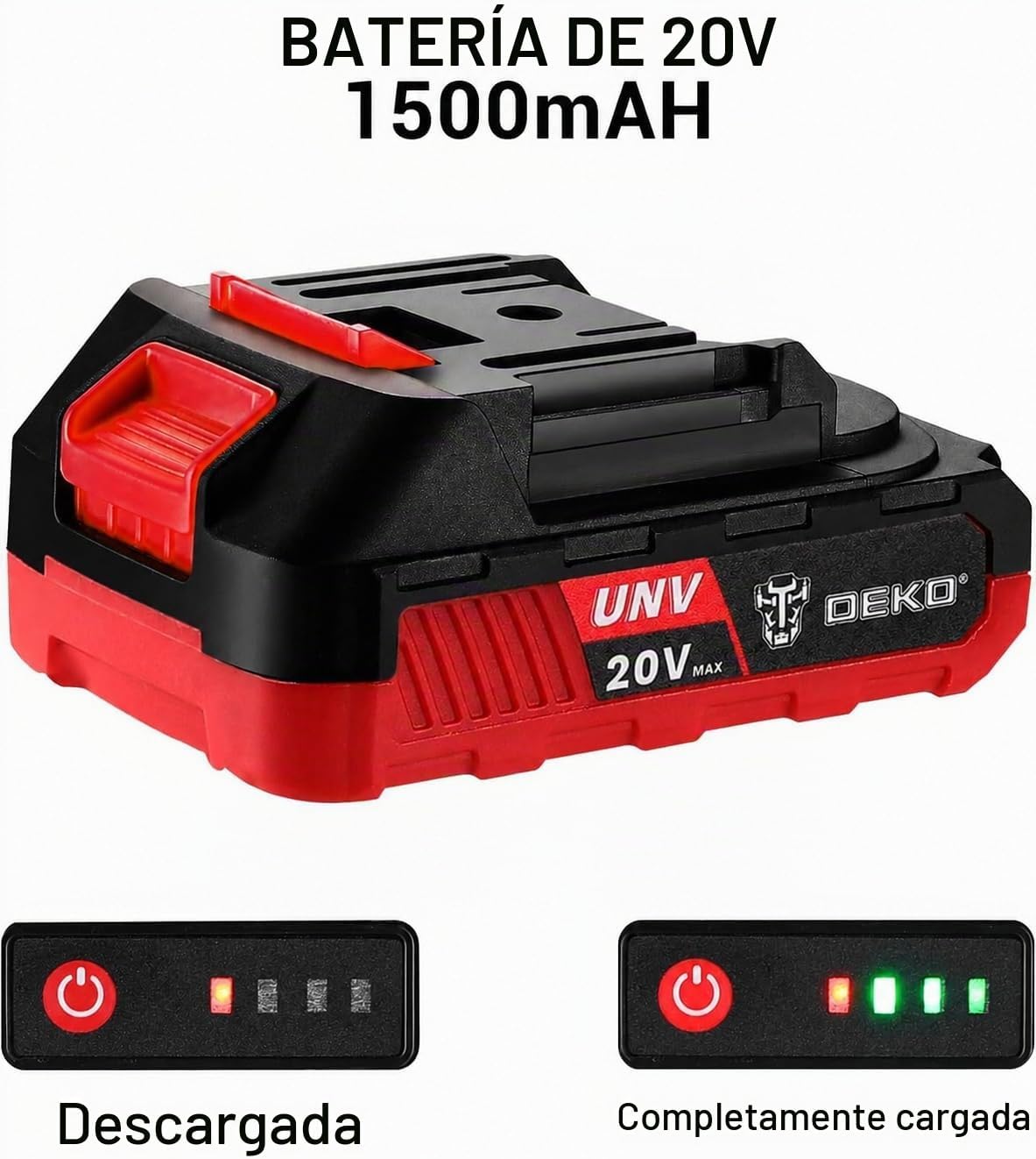 Taladro eléctrico inalámbrico: Deko Pro - Taladro inalámbrico de 20...