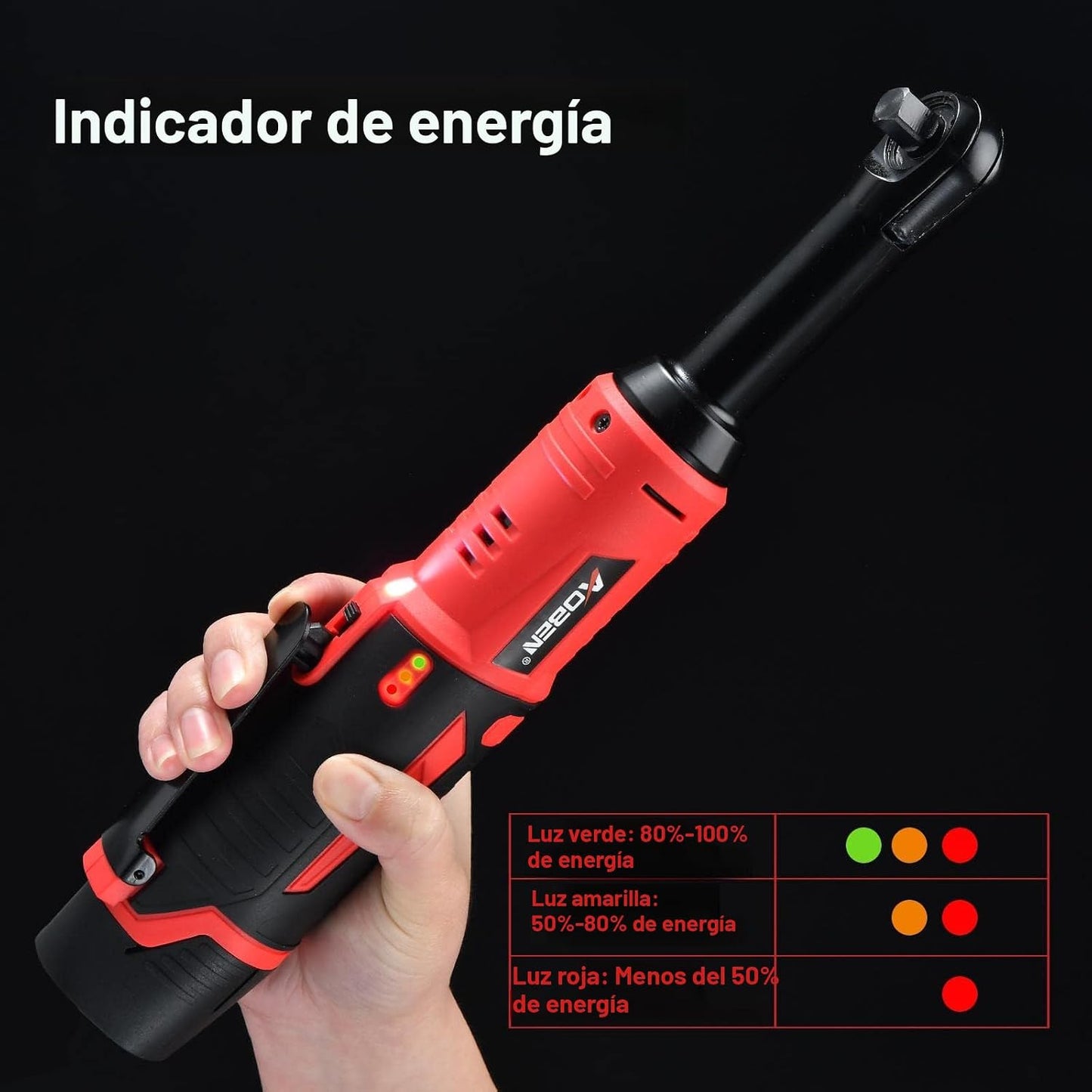 AOBEN Kit de llave de trinquete eléctrica inalámbrica de 3\/8 pulga...