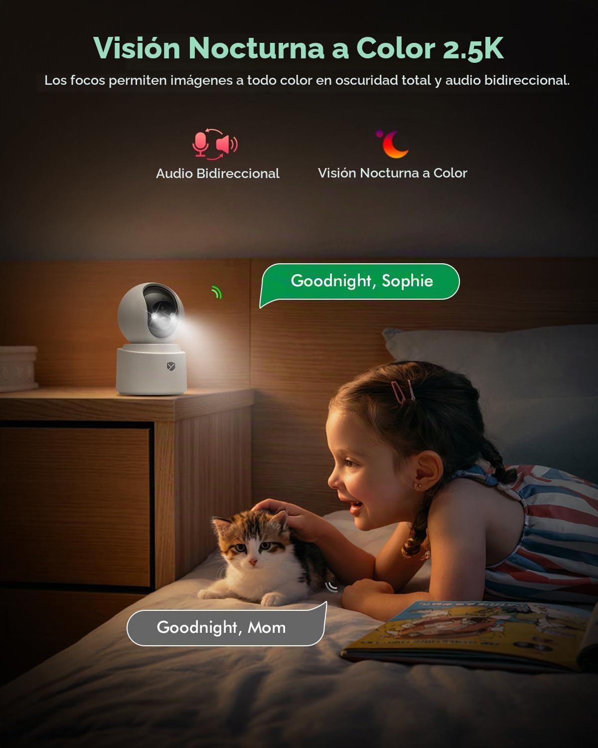 Paquete de 2 cámaras inalámbricas con batería para interiores con v...