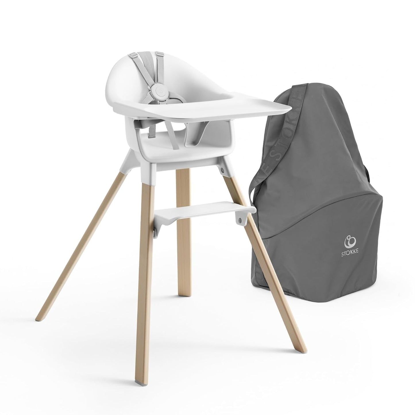 Stokke Clikk - Silla alta (gris nube) + bolsa de viaje (gris) - Sil...