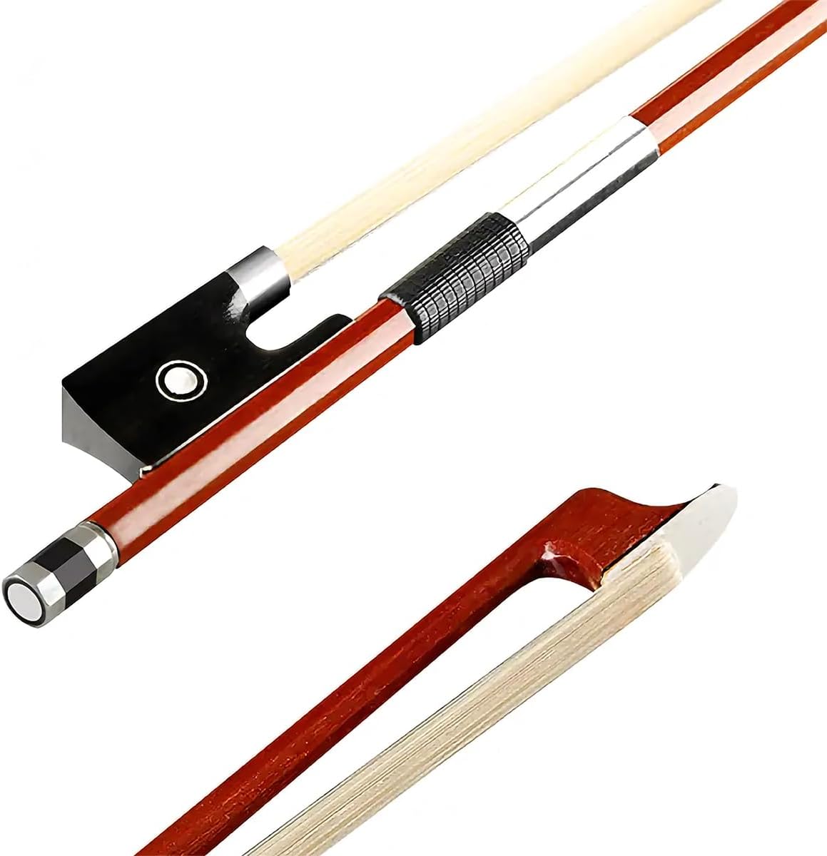 AMZZ Arco de violín profesional de 1\/2 \u2013 Madera de Brasil, ra...