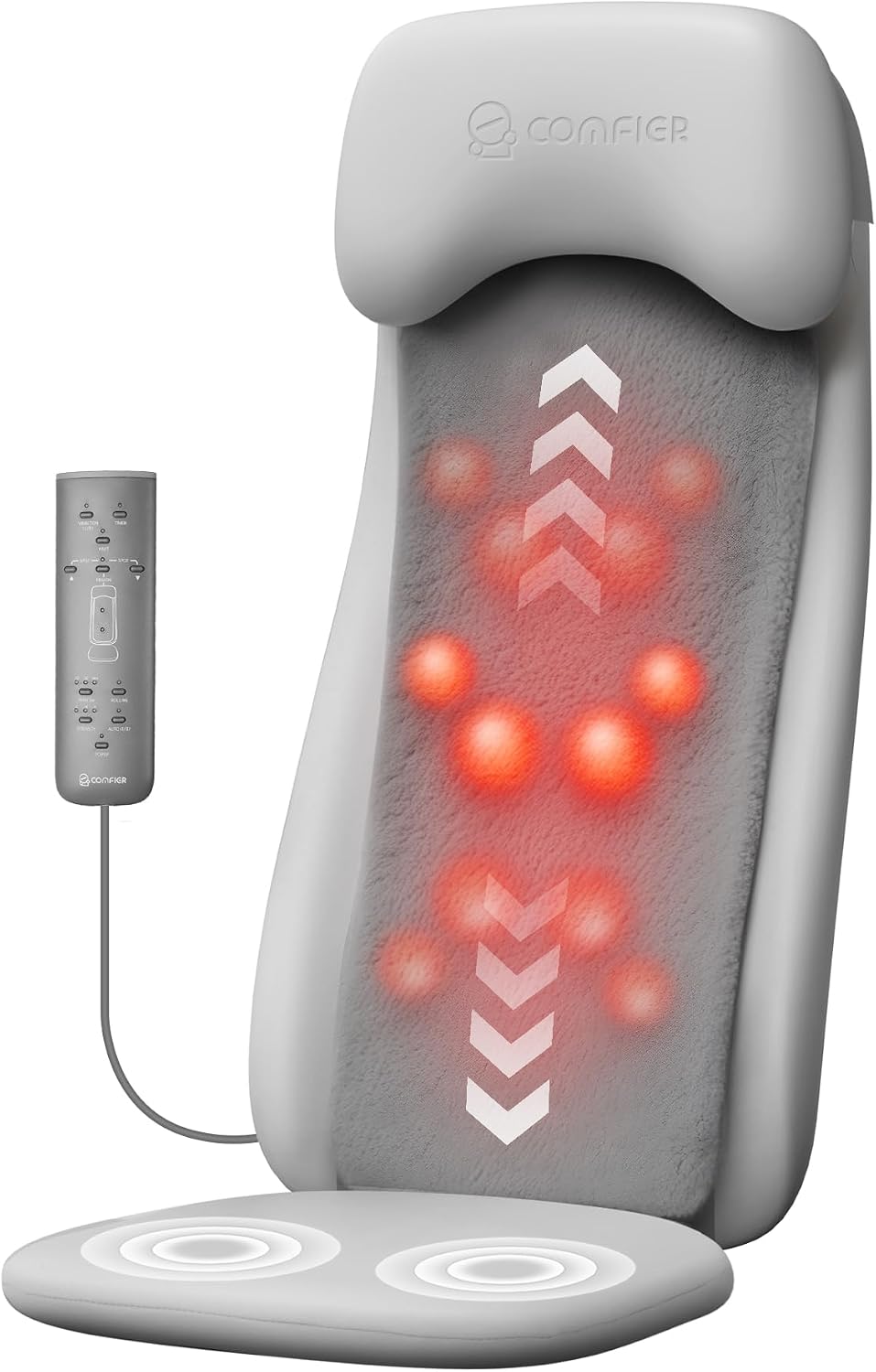 COMFIER Shiatsu - Masajeador de espalda con calor, masajeador de te...