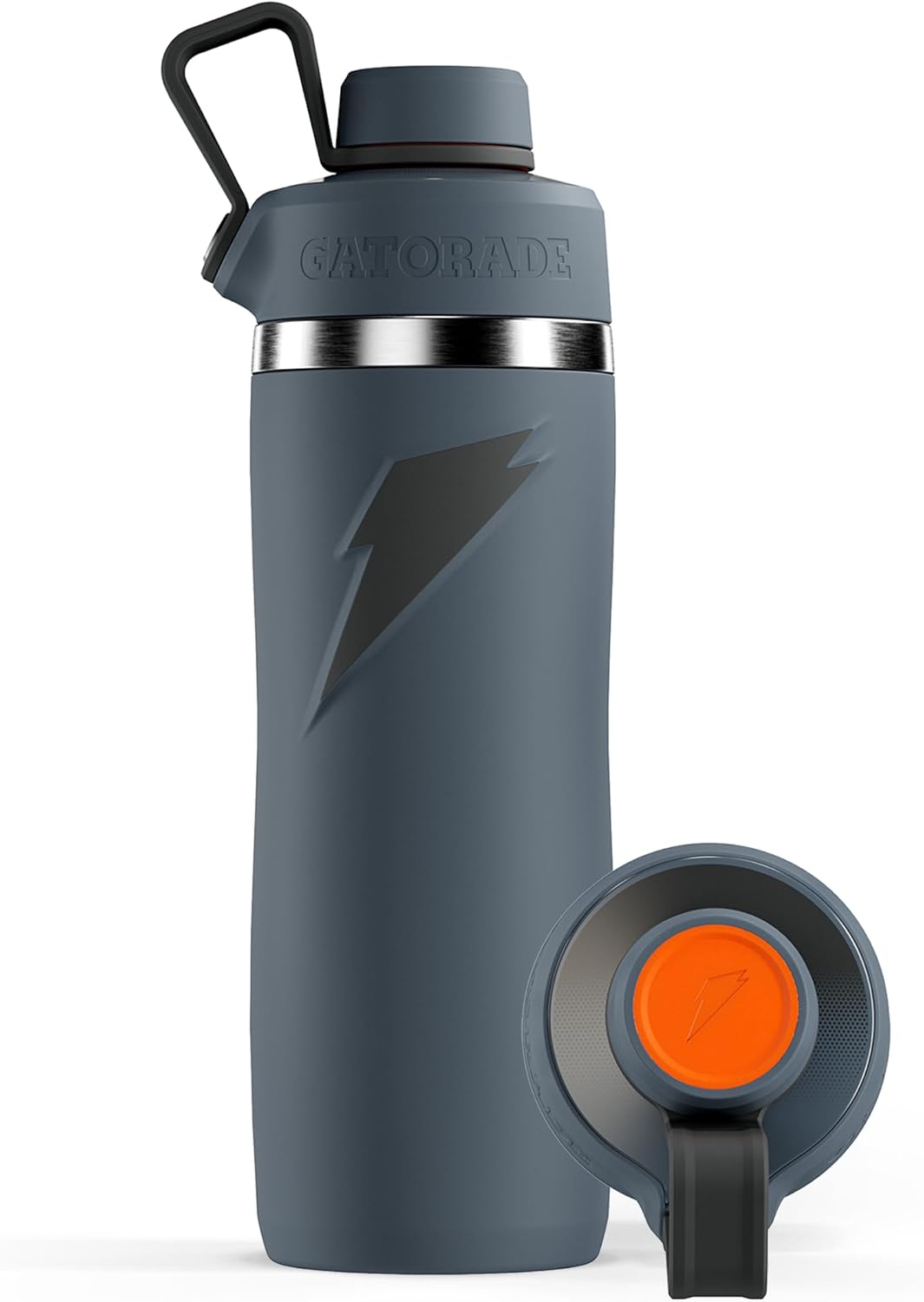 Botella de acero inoxidable Gatorade Crossover, color blanco, con a...