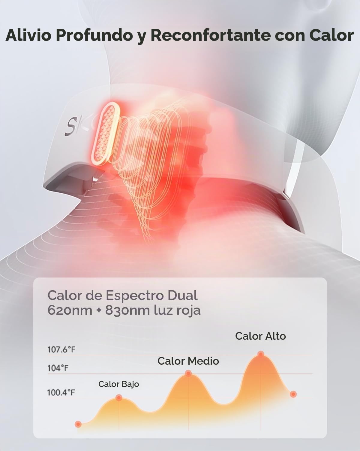 SKG Masajeador de cuello GS500 con calor, masajeador de cuello inal...