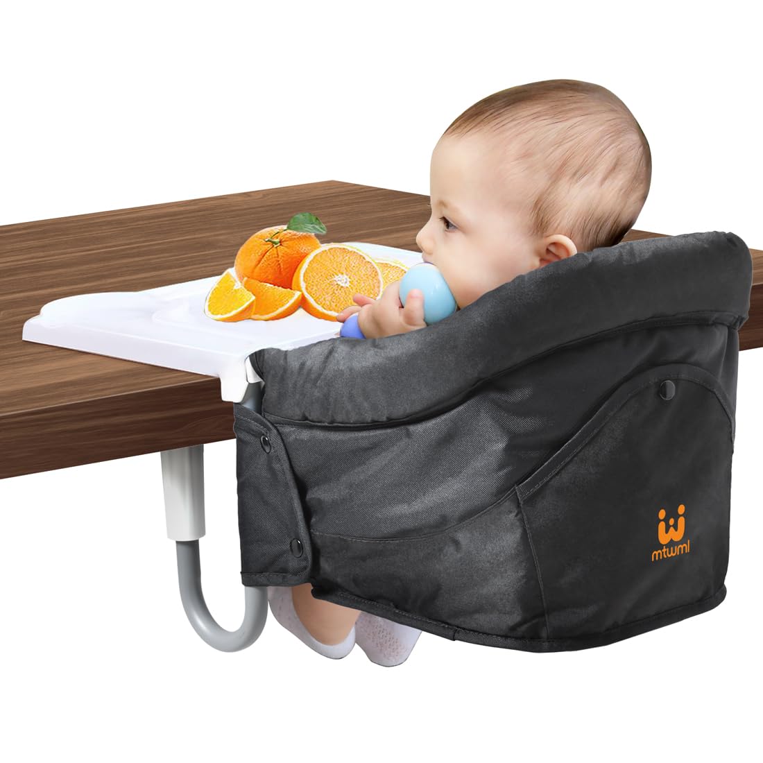 MTWML Silla alta de gancho con bandeja, silla alta portátil para be...