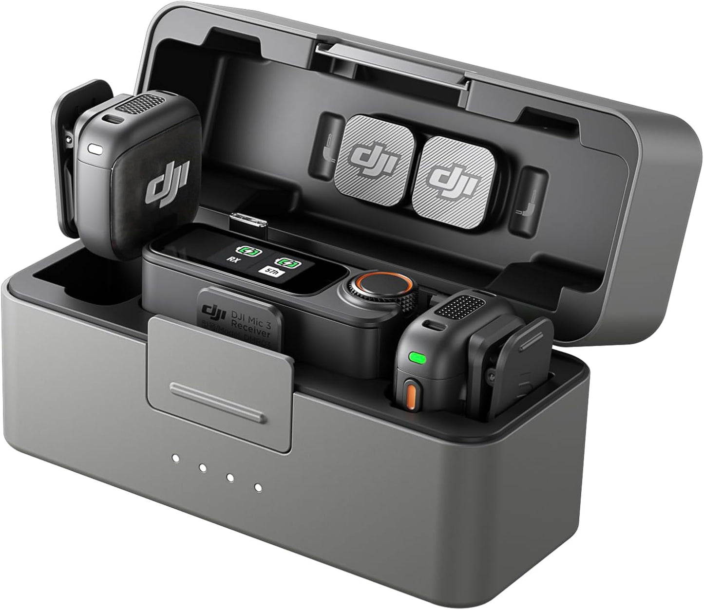 DJI Mic 3 (2 TX + 1 RX + Estuche de Carga), Micrófono Inalámbrico p...