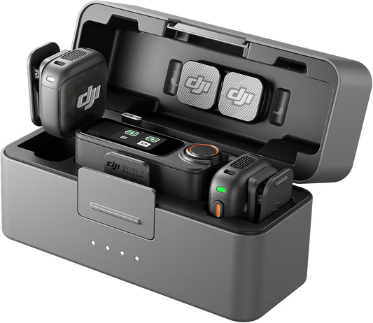 DJI Mic 3 (2 TX + 1 RX + Estuche de Carga), Micrófono Inalámbrico p...