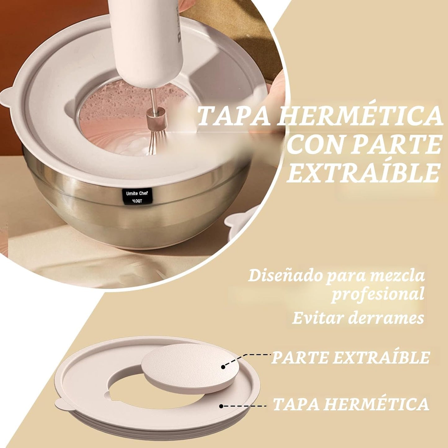Juego de tazones para mezclar con tapas herméticas, 26 piezas de ta...