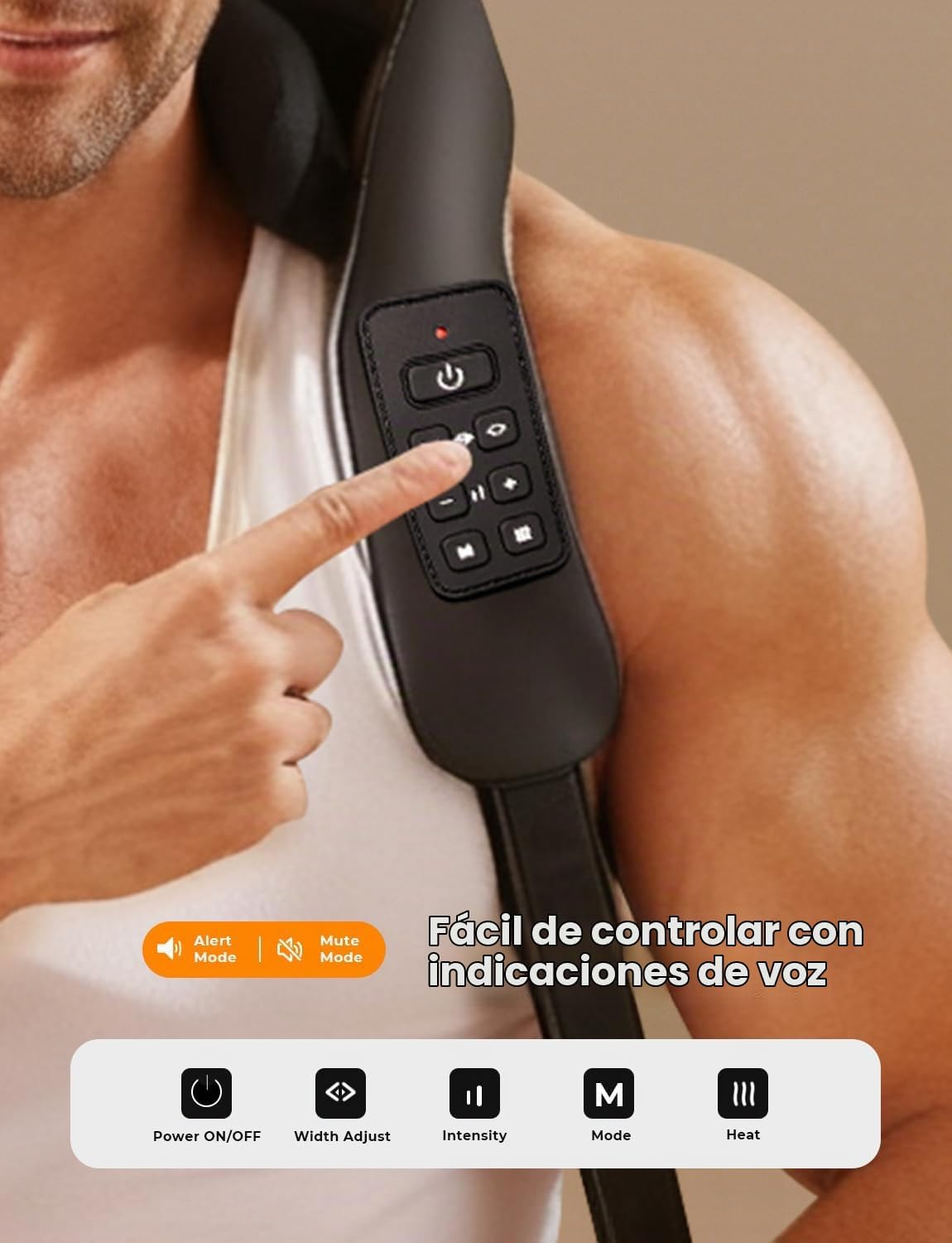 Shiatsu Masajeador de cuello con calor para aliviar el dolor de tej...
