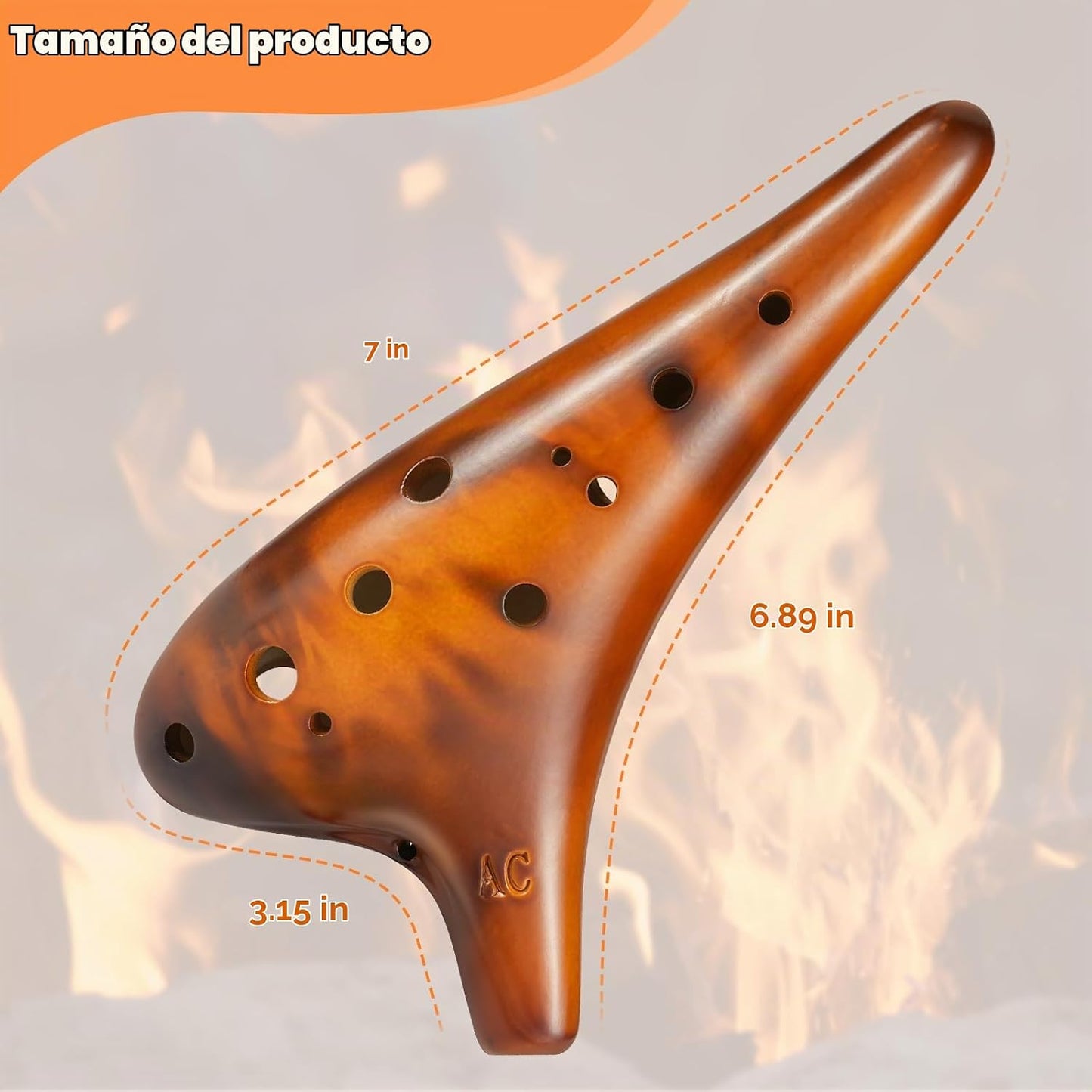 Ohuhu Instrumento Ocarina con libro de canciones, 12 hoyos de cerám...