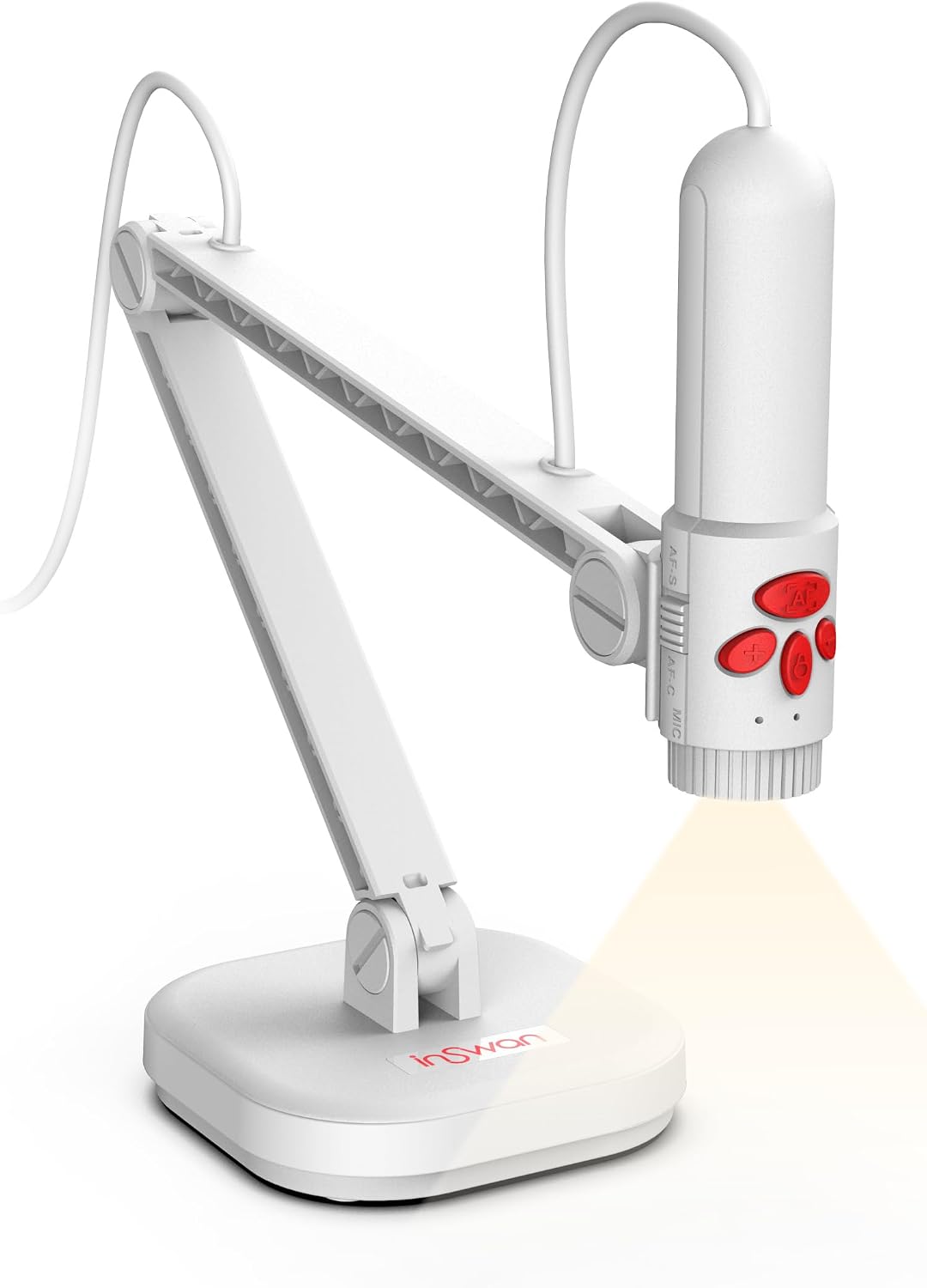 INSWAN Cámara de documentos USB de mano INS-3, LED, micrófono, capt...