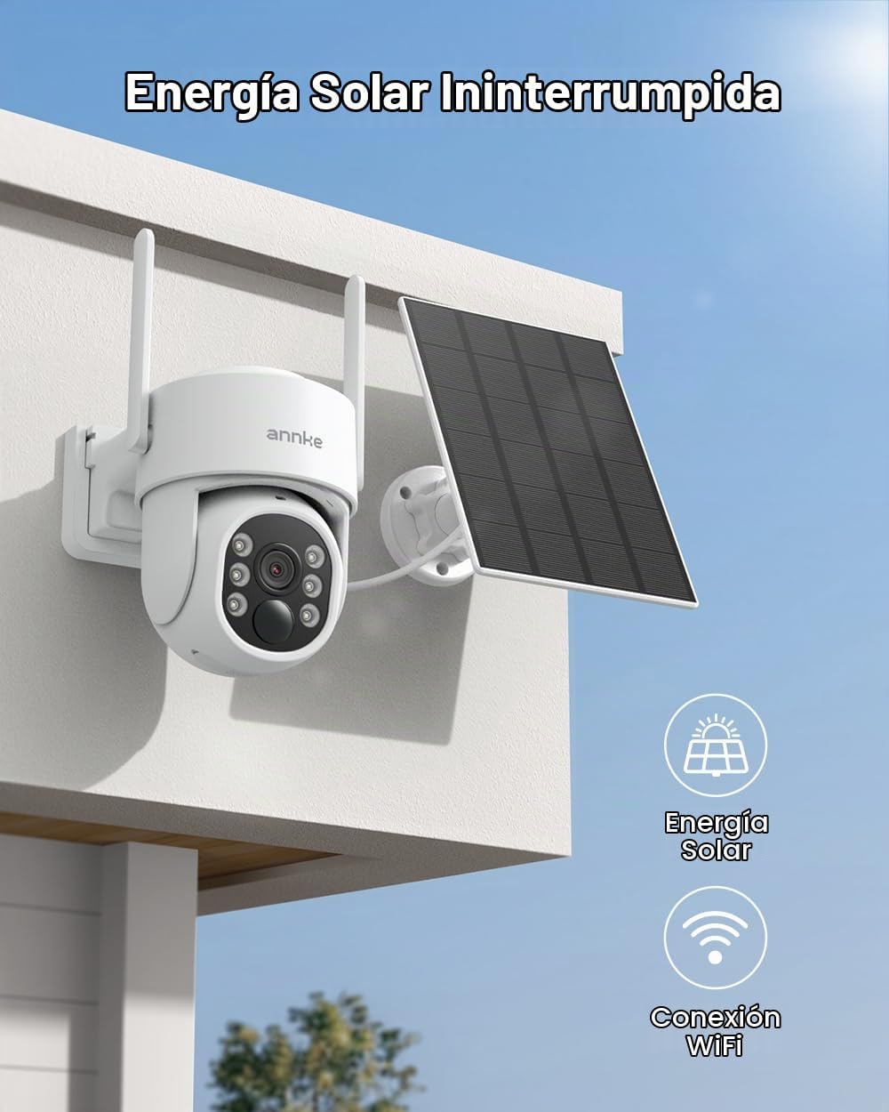 ANNKE Sistema de cámara solar PT inalámbrico para exteriores, 4K NV...