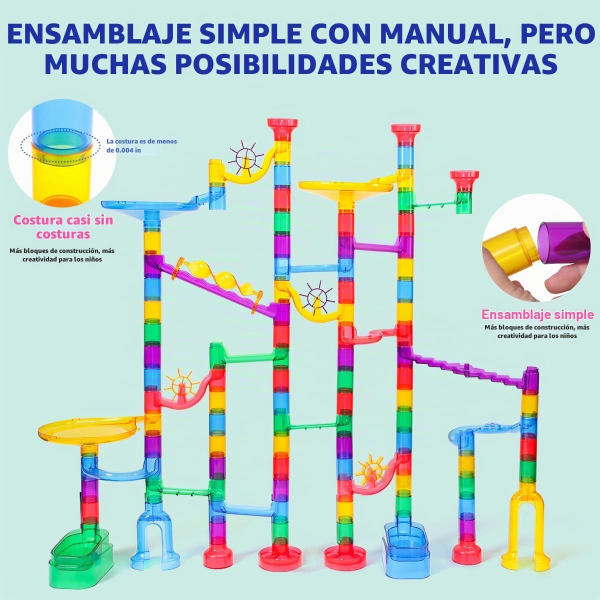 Meland Marble Run - Juego de construcción de laberinto de mármol de...