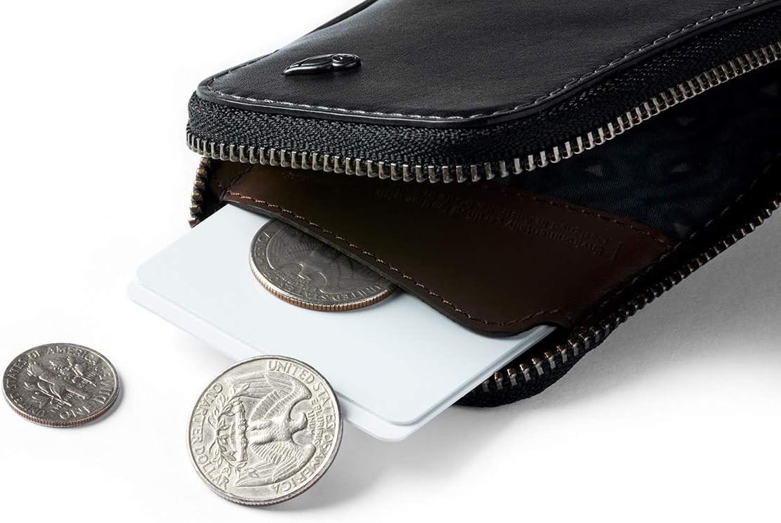 Bellroy - Tarjetero (pequeña cartera de cuero con cremallera, con c...