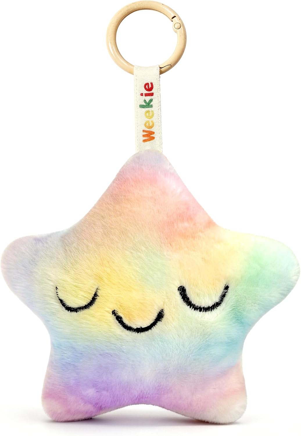Ausener Llavero de felpa con forma de estrella, lindo dije de bolsa...