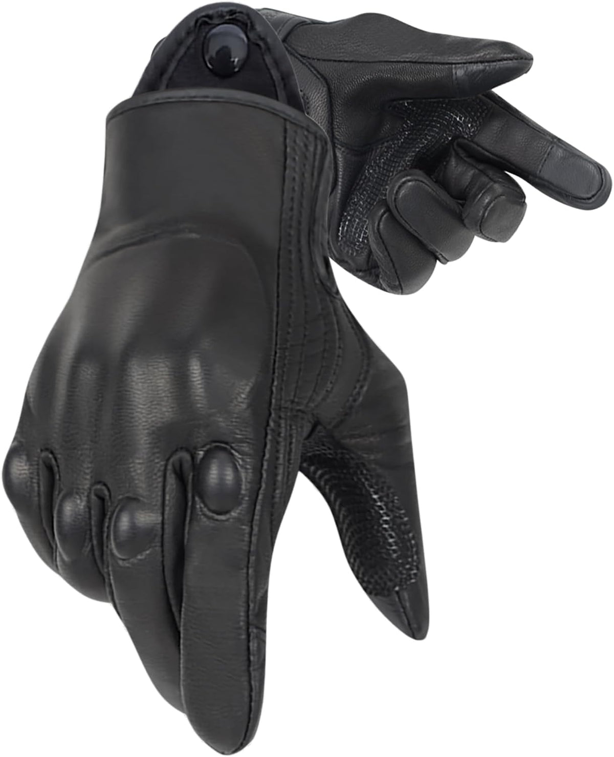 KAIWENDE Guantes de Motocicleta para Hombre, Guantes de Cuero para...