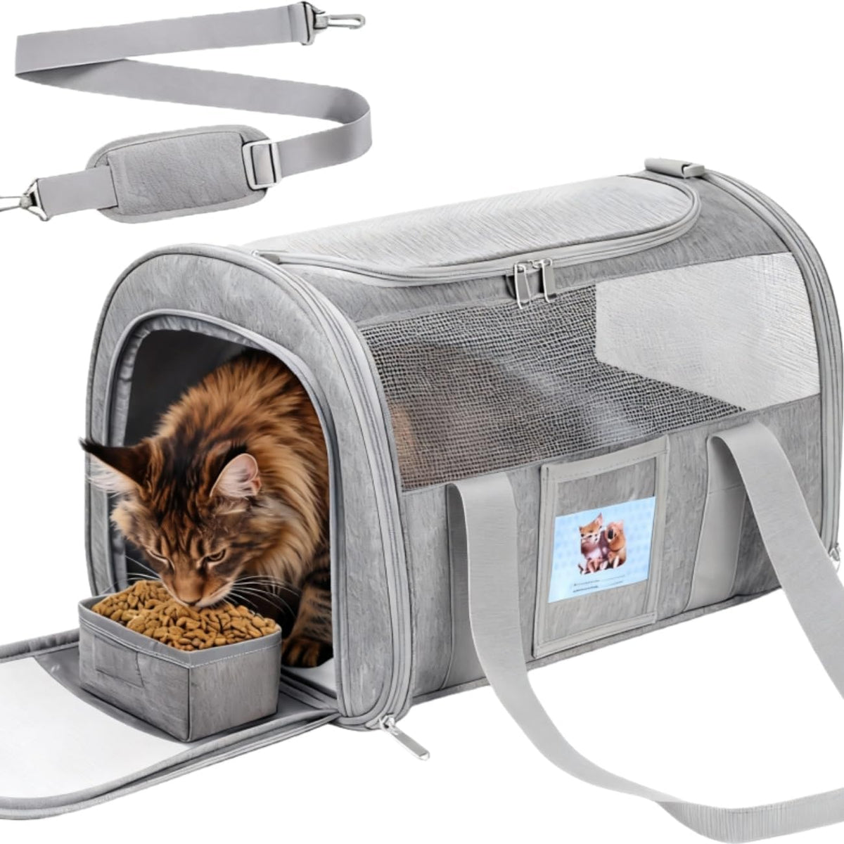 Transportador suave para gatos de hasta 15 libras, aprobado por la...