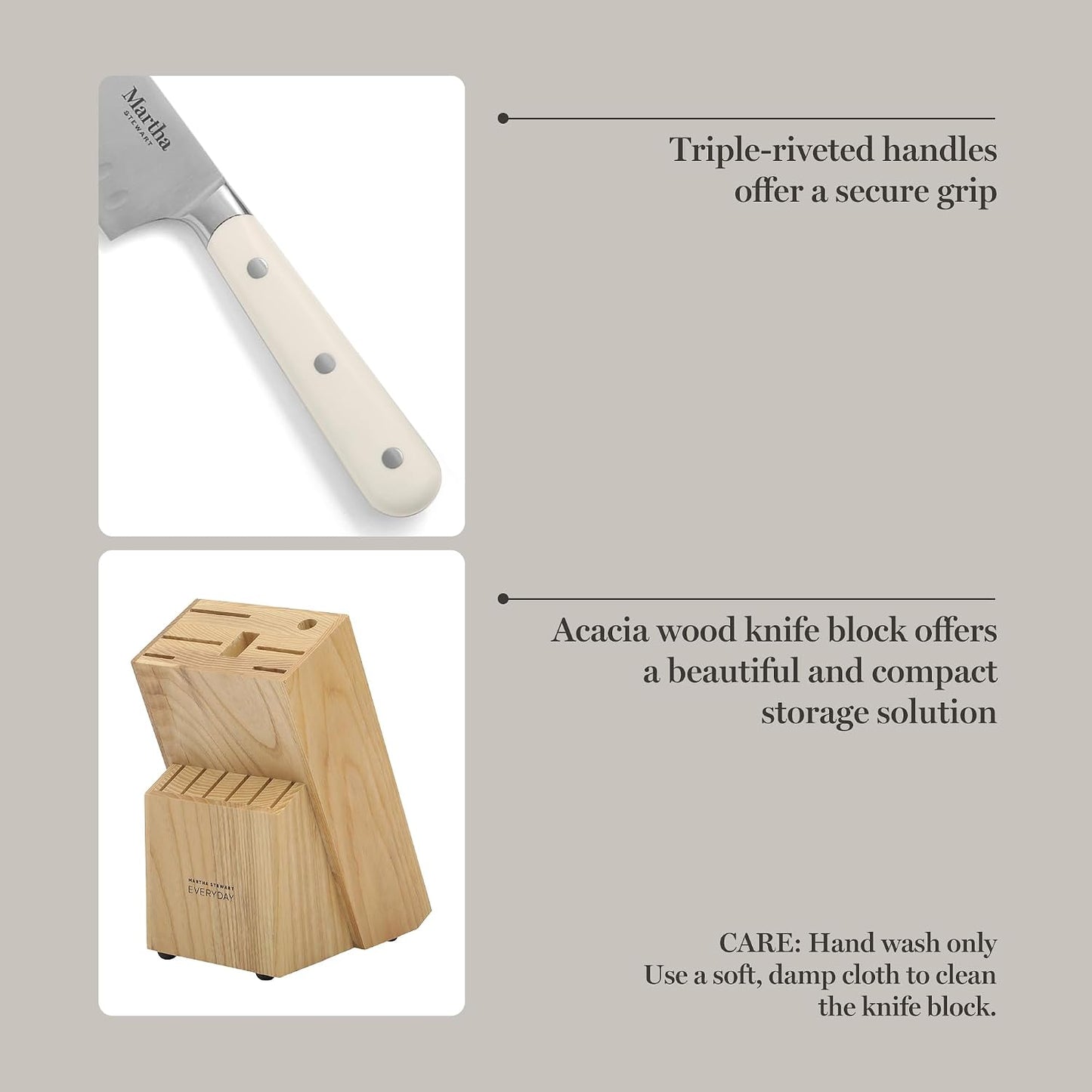 MARTHA STEWART Eastwalk Juego de 14 cuchillos de cocina de acero in...